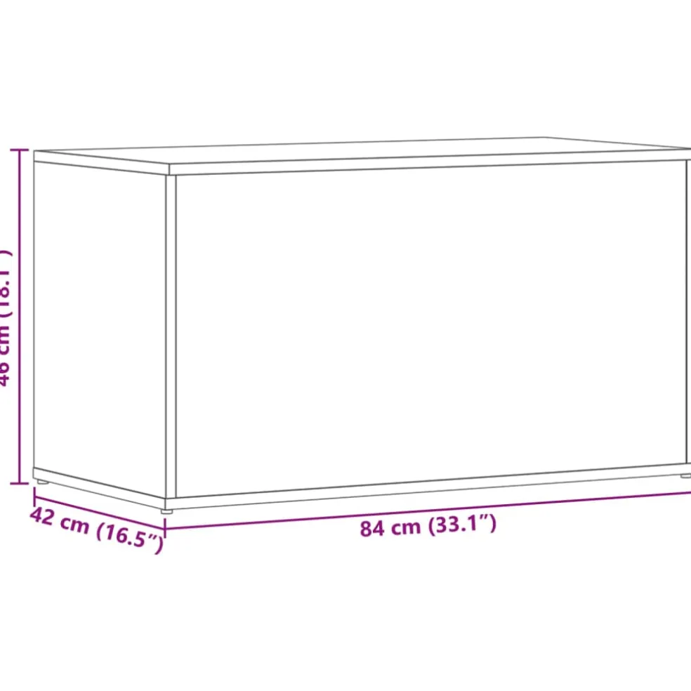 vidaXL Opbergkist 84x42x46 cm bewerkt hout sonoma eikenkleurig