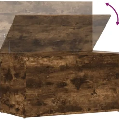 vidaXL Opbergkist 84x42x46 cm bewerkt hout gerookt eikenkleurig