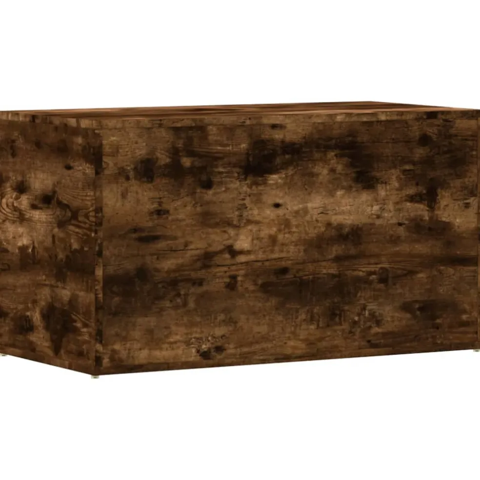 vidaXL Opbergkist 84x42x46 cm bewerkt hout gerookt eikenkleurig