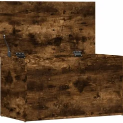 vidaXL Opbergkist 84x42x46 cm bewerkt hout gerookt eikenkleurig
