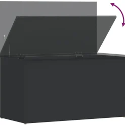 vidaXL Opbergkist 84x42x46 cm bewerkt hout zwart