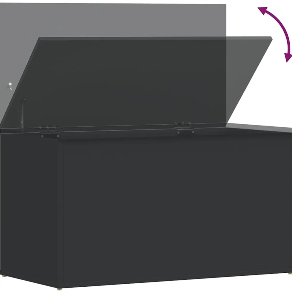 vidaXL Opbergkist 84x42x46 cm bewerkt hout zwart