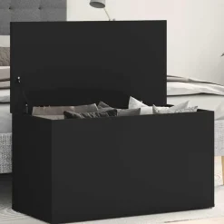 vidaXL Opbergkist 84x42x46 cm bewerkt hout zwart