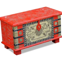 vidaXL Opbergkist 80x40x45 cm mangohout rood