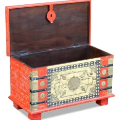 vidaXL Opbergkist 80x40x45 cm mangohout rood
