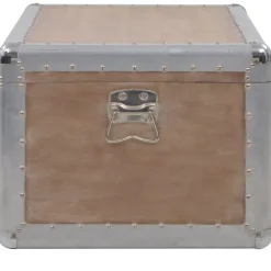 vidaXL Opbergkist 91x52x40 cm massief vurenhout bruin