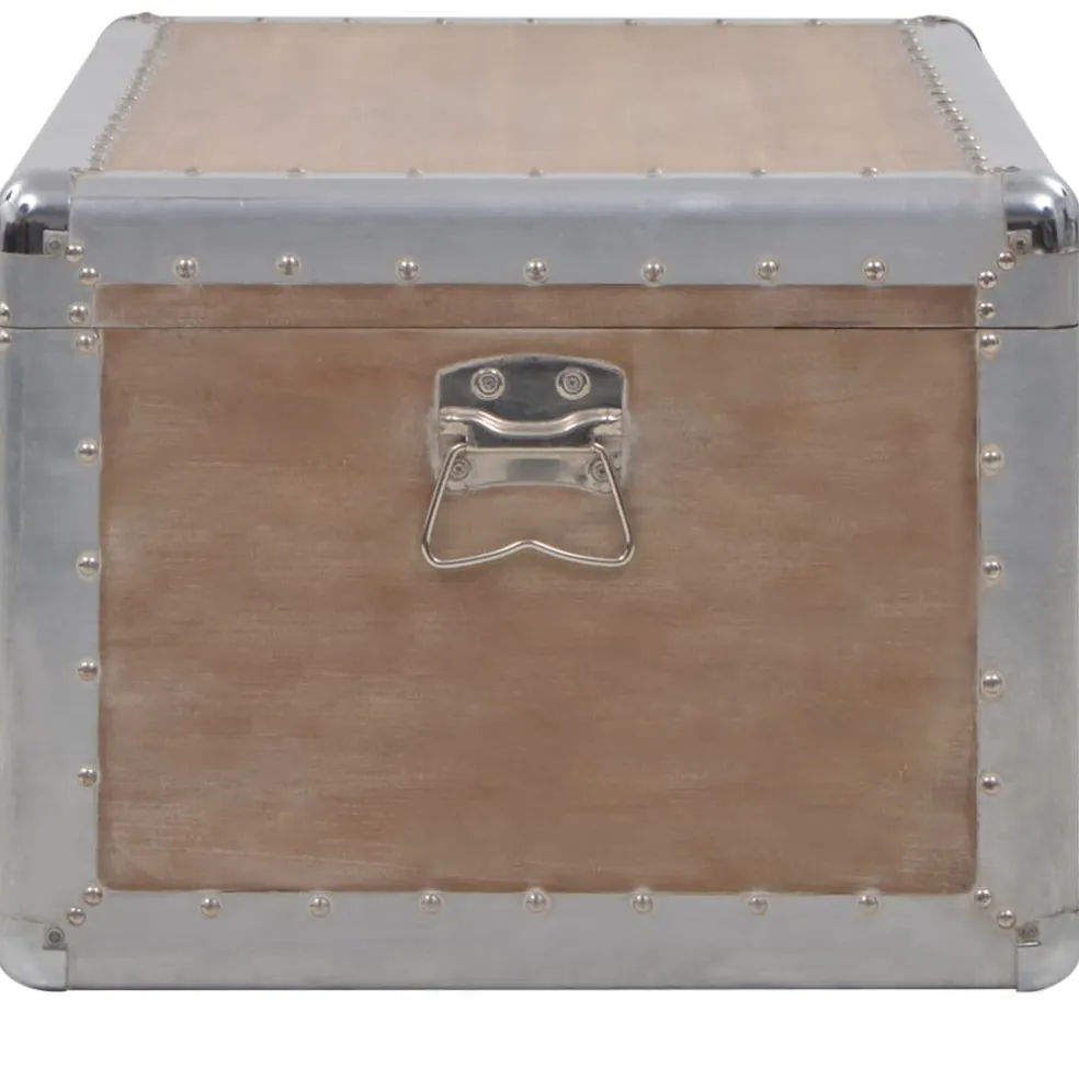 vidaXL Opbergkist 91x52x40 cm massief vurenhout bruin