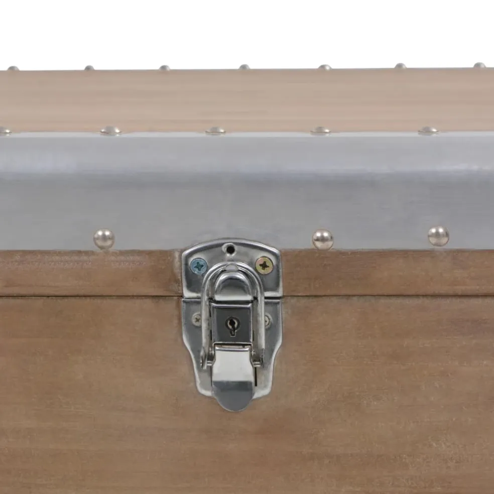 vidaXL Opbergkist 91x52x40 cm massief vurenhout bruin