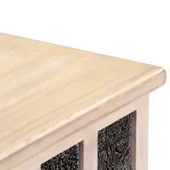 vidaXL Opbergkist 110x40x45 cm massief acaciahout wit