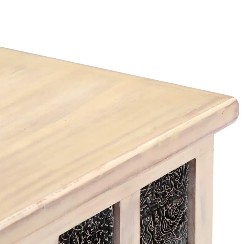 vidaXL Opbergkist 110x40x45 cm massief acaciahout wit
