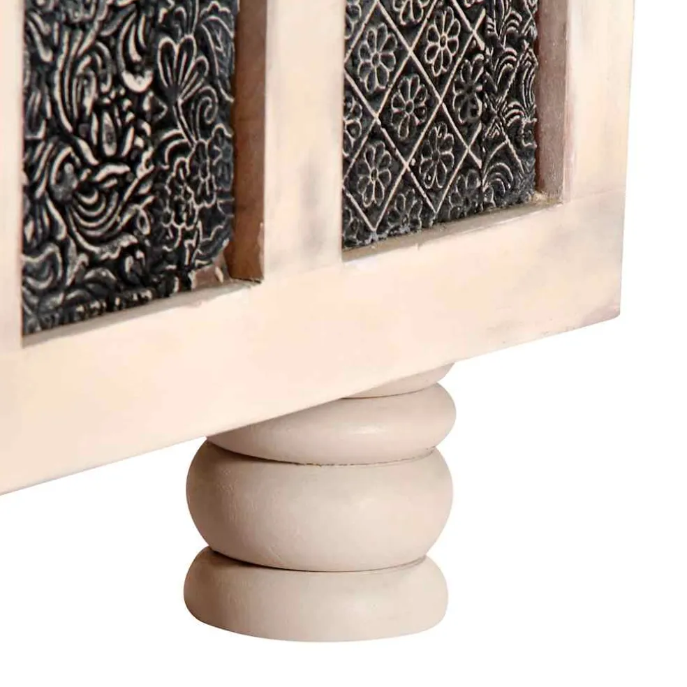 vidaXL Opbergkist 110x40x45 cm massief acaciahout wit