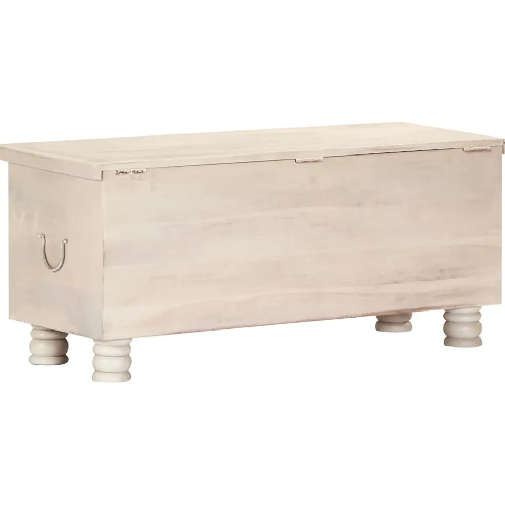 vidaXL Opbergkist 110x40x45 cm massief acaciahout wit