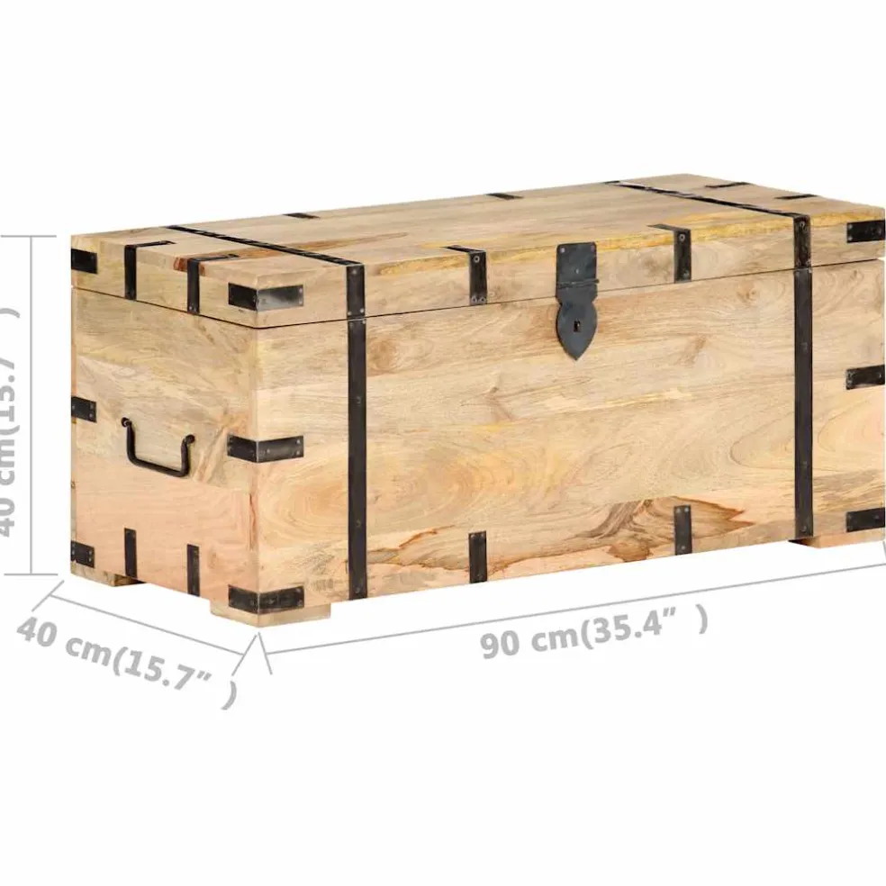 vidaXL Opbergkist 90x40x40 cm massief mangohout