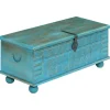 vidaXL Opbergkist 100x40x41 cm massief mangohout blauw