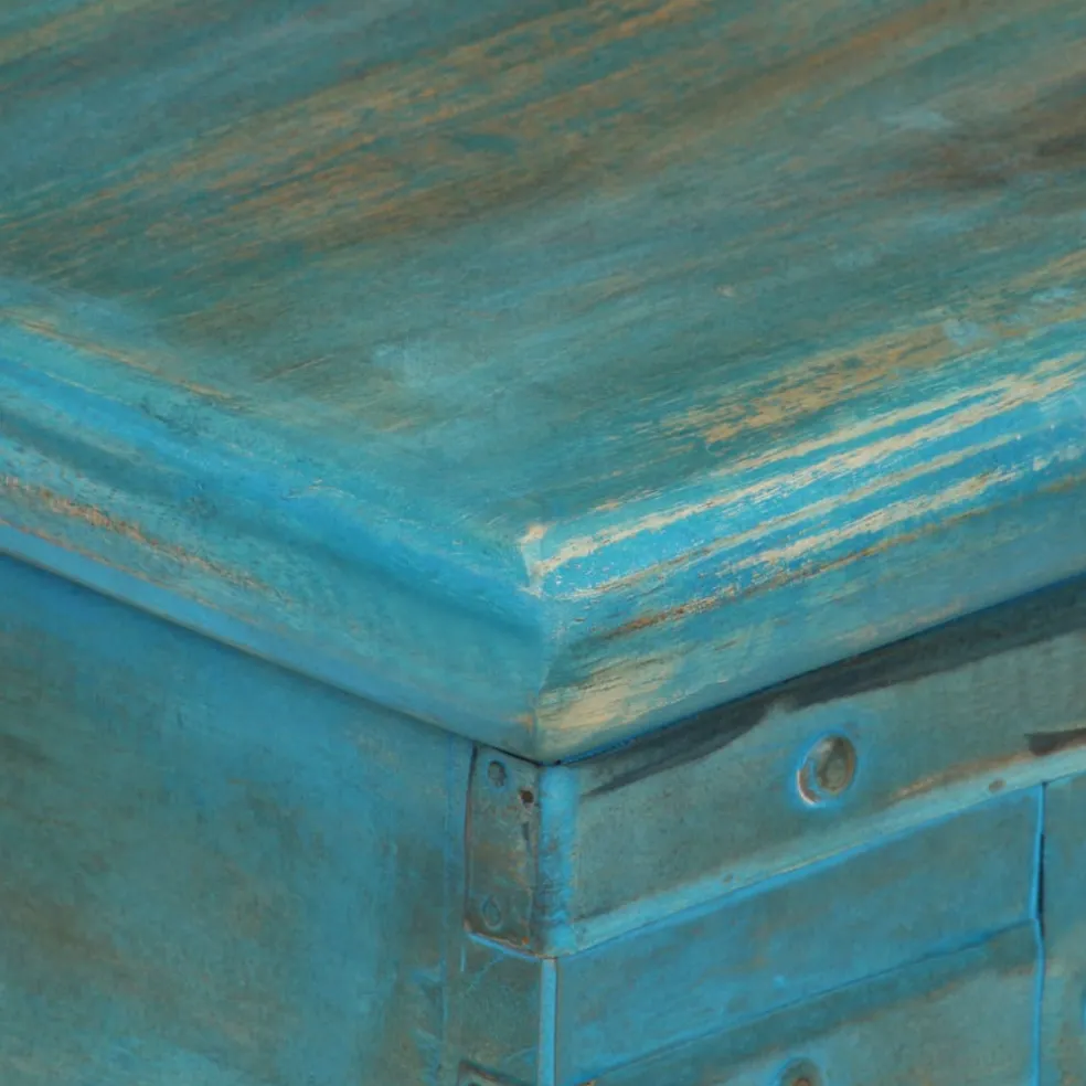 vidaXL Opbergkist 100x40x41 cm massief mangohout blauw