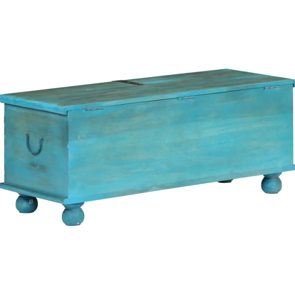 vidaXL Opbergkist 100x40x41 cm massief mangohout blauw