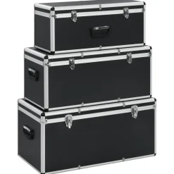 vidaXL Opbergkoffers 3 st aluminium zwart