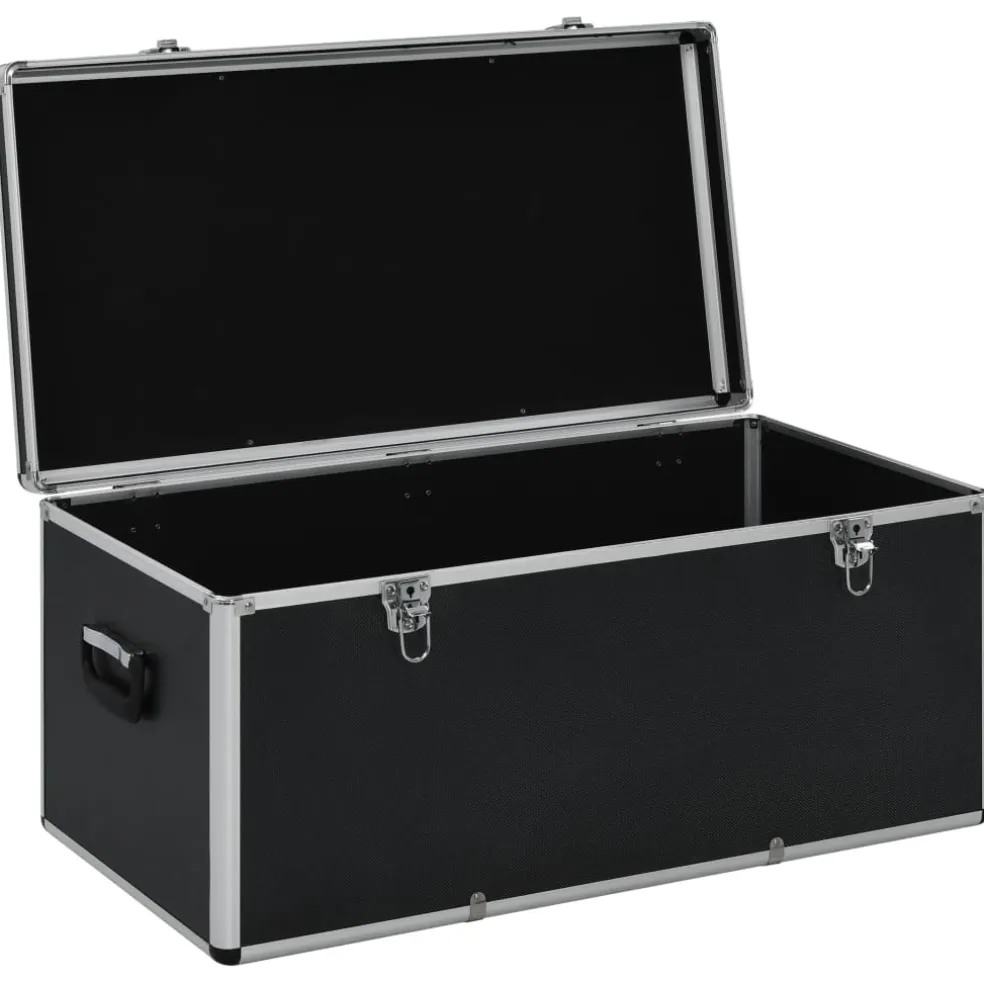vidaXL Opbergkoffers 3 st aluminium zwart
