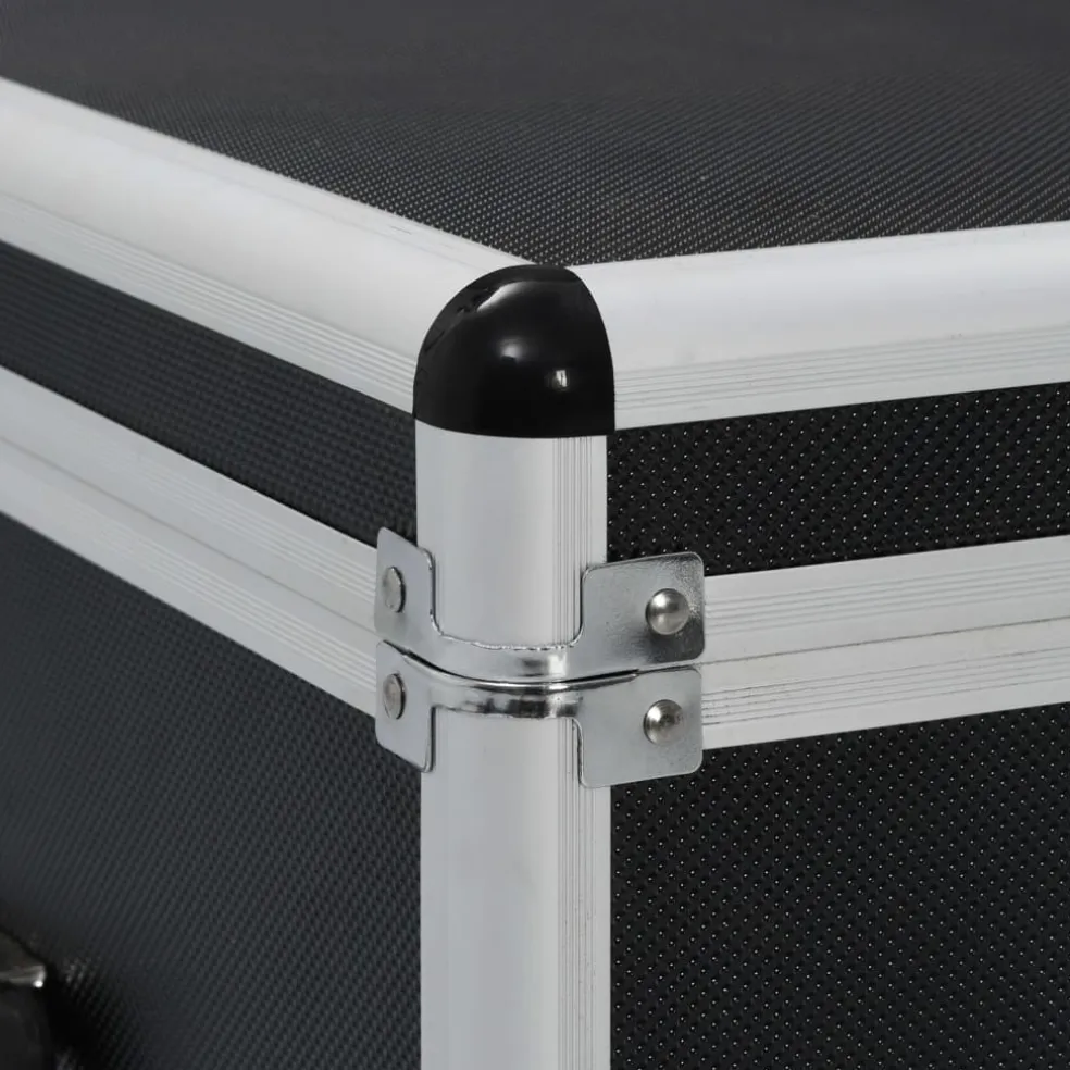 vidaXL Opbergkoffers 3 st aluminium zwart