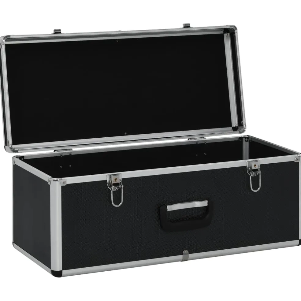 vidaXL Opbergkoffers 3 st aluminium zwart