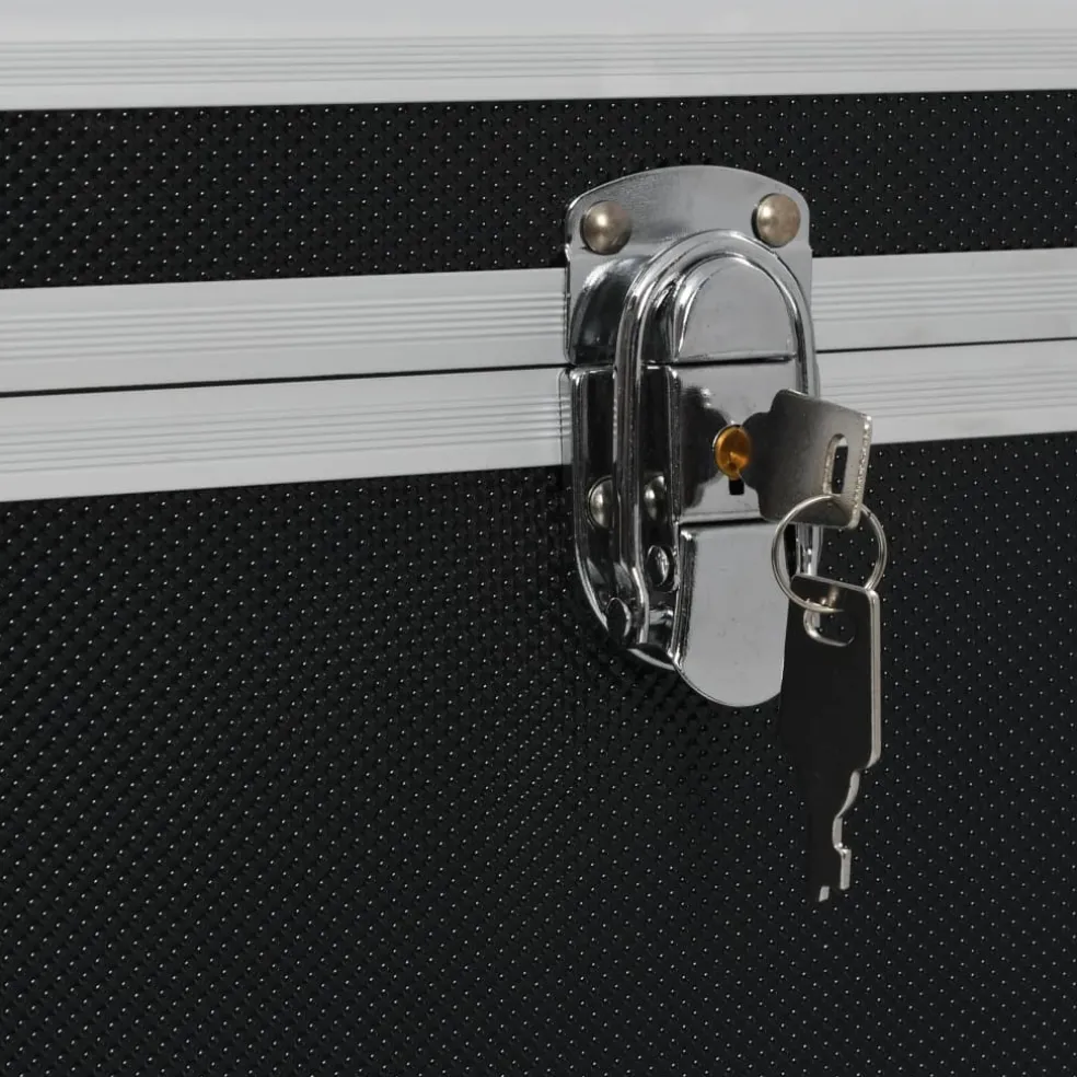 vidaXL Opbergkoffers 3 st aluminium zwart