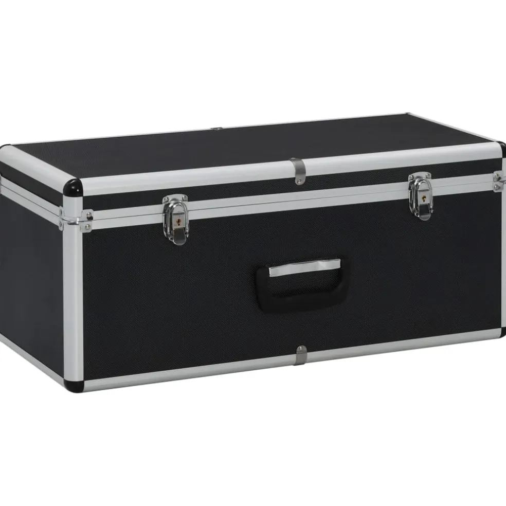 vidaXL Opbergkoffers 3 st aluminium zwart