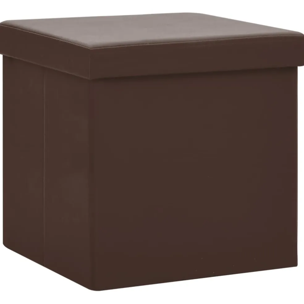 vidaXL Opbergkruk inklapbaar PVC bruin