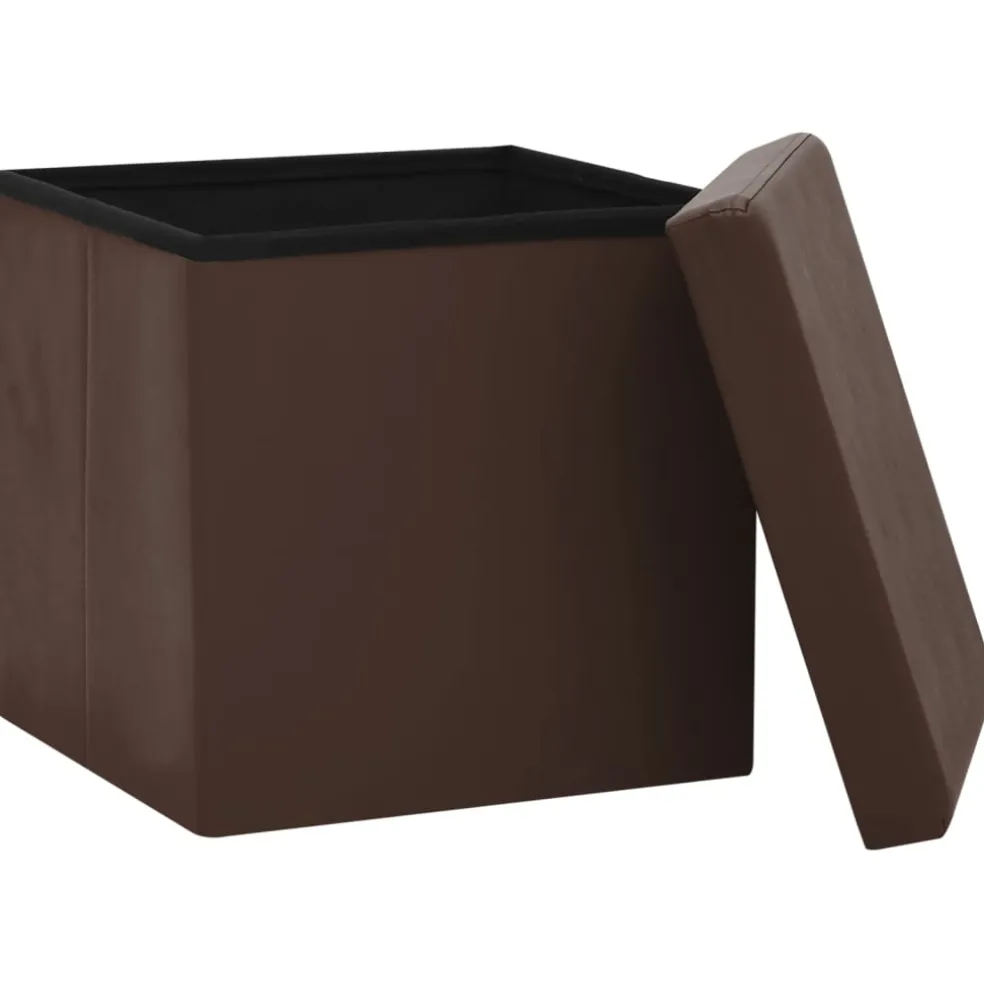 vidaXL Opbergkruk inklapbaar PVC bruin