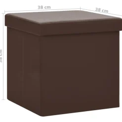 vidaXL Opbergkruk inklapbaar PVC bruin