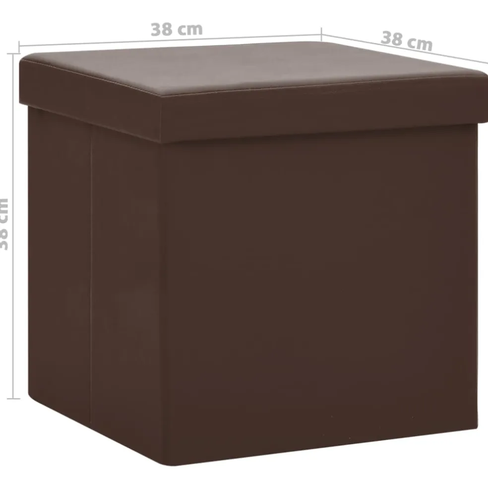 vidaXL Opbergkruk inklapbaar PVC bruin