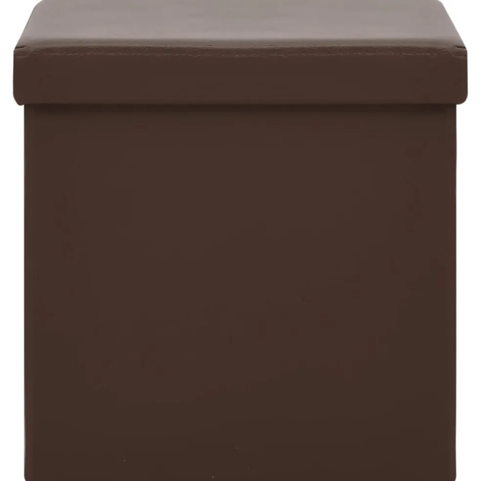 vidaXL Opbergkruk inklapbaar PVC bruin