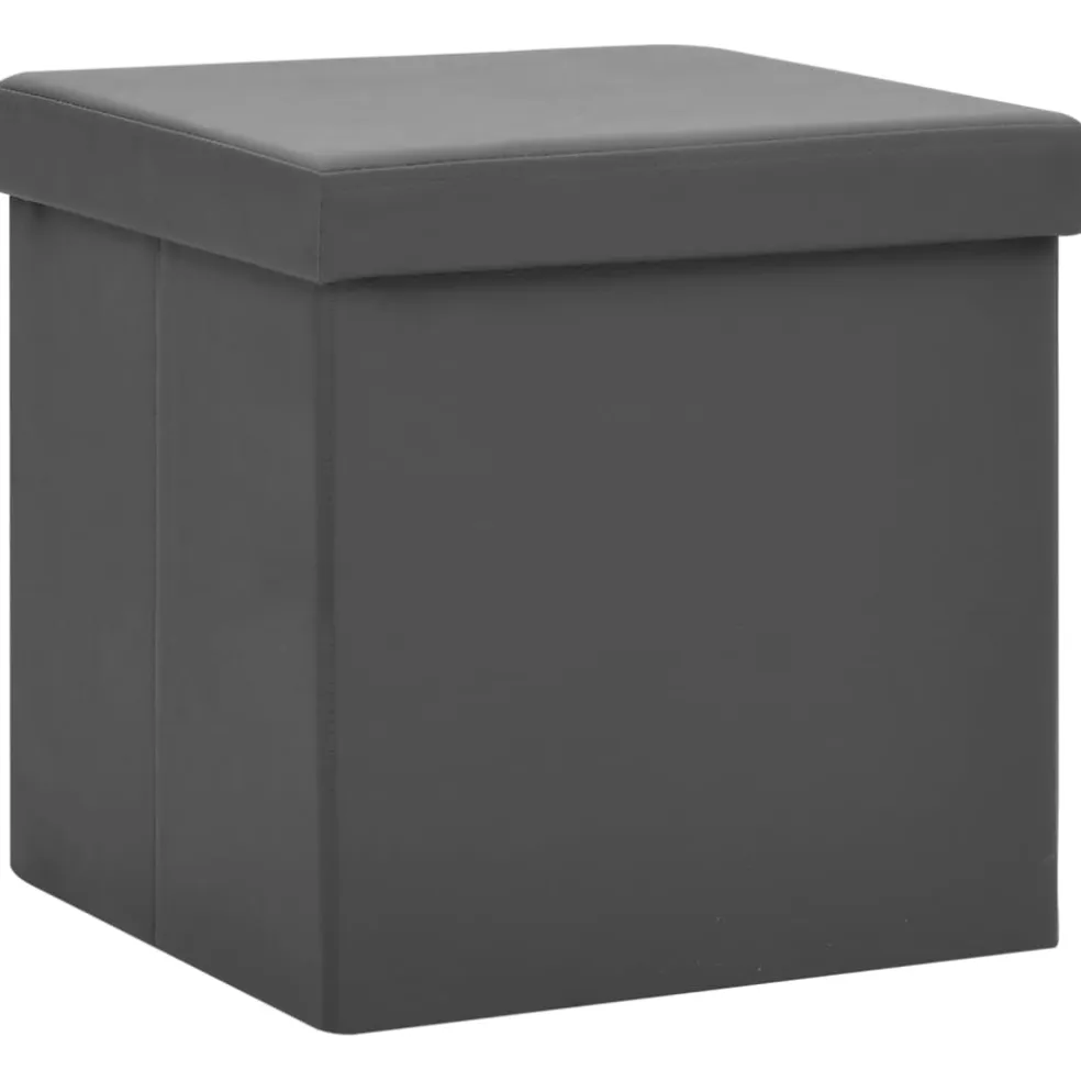 vidaXL Opbergkruk inklapbaar PVC grijs