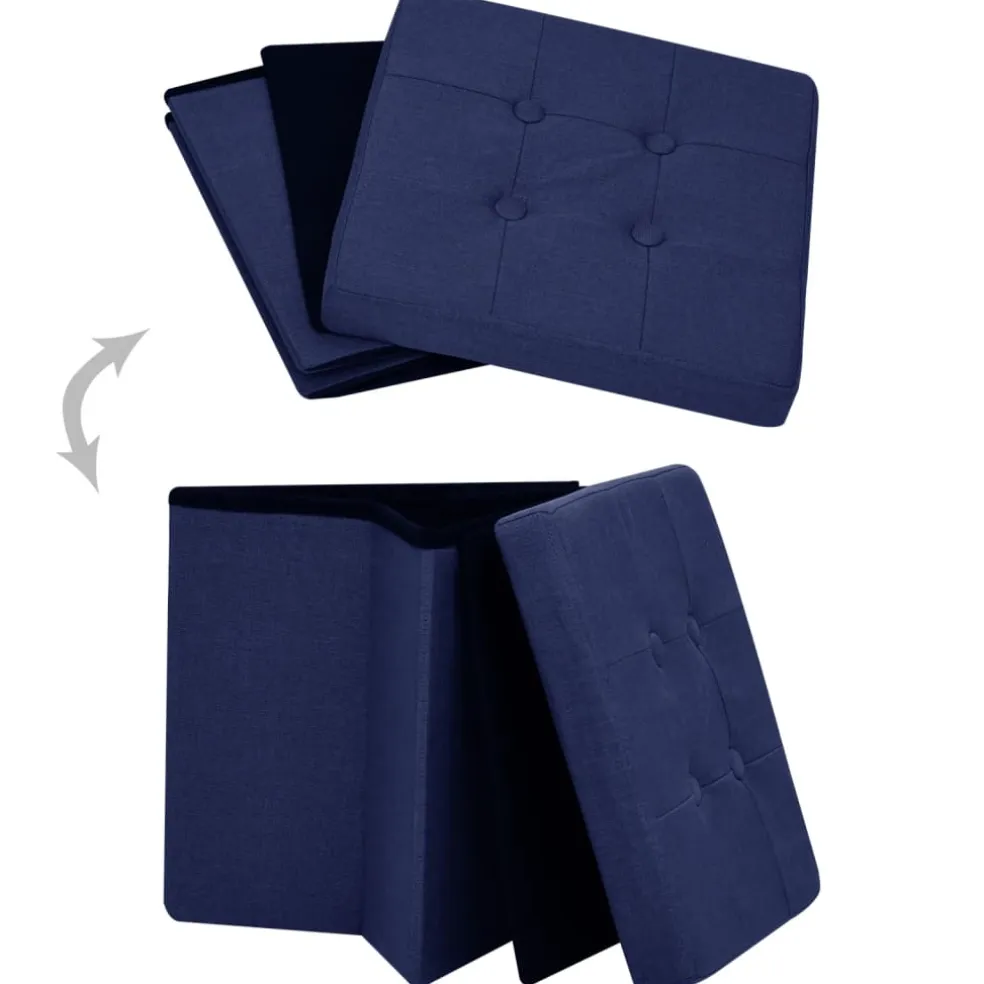 vidaXL Opbergkruk inklapbaar kunstlinnen blauw