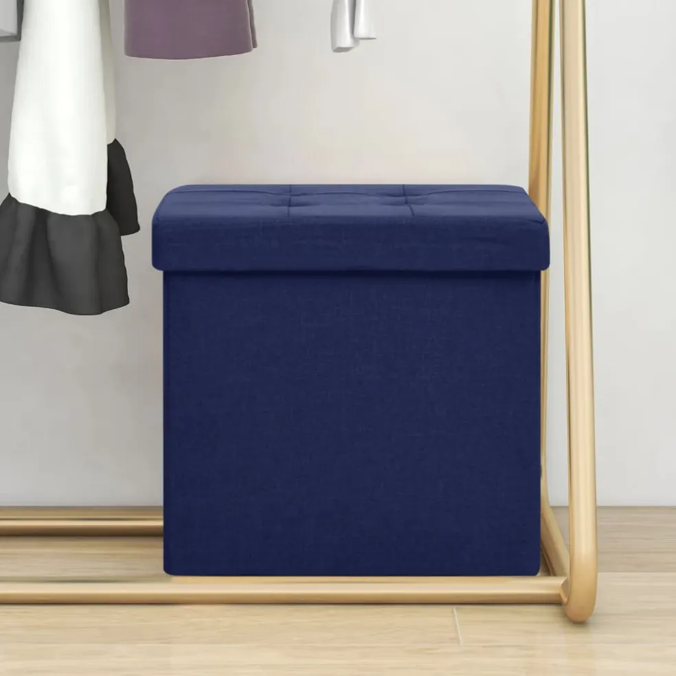 vidaXL Opbergkruk inklapbaar kunstlinnen blauw