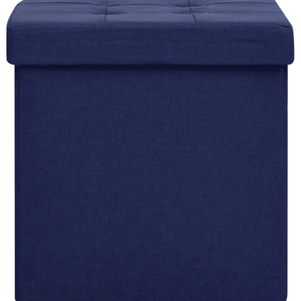 vidaXL Opbergkruk inklapbaar kunstlinnen blauw
