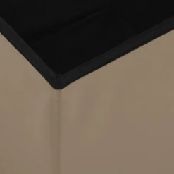 vidaXL Opbergkrukken inklapbaar 2 st PVC cappuccinokleurig