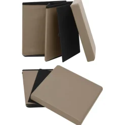 vidaXL Opbergkrukken inklapbaar 2 st PVC cappuccinokleurig