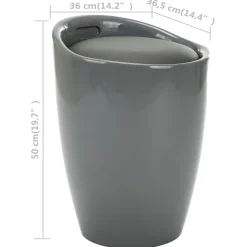 vidaXL Opbergkruk kunstleer grijs