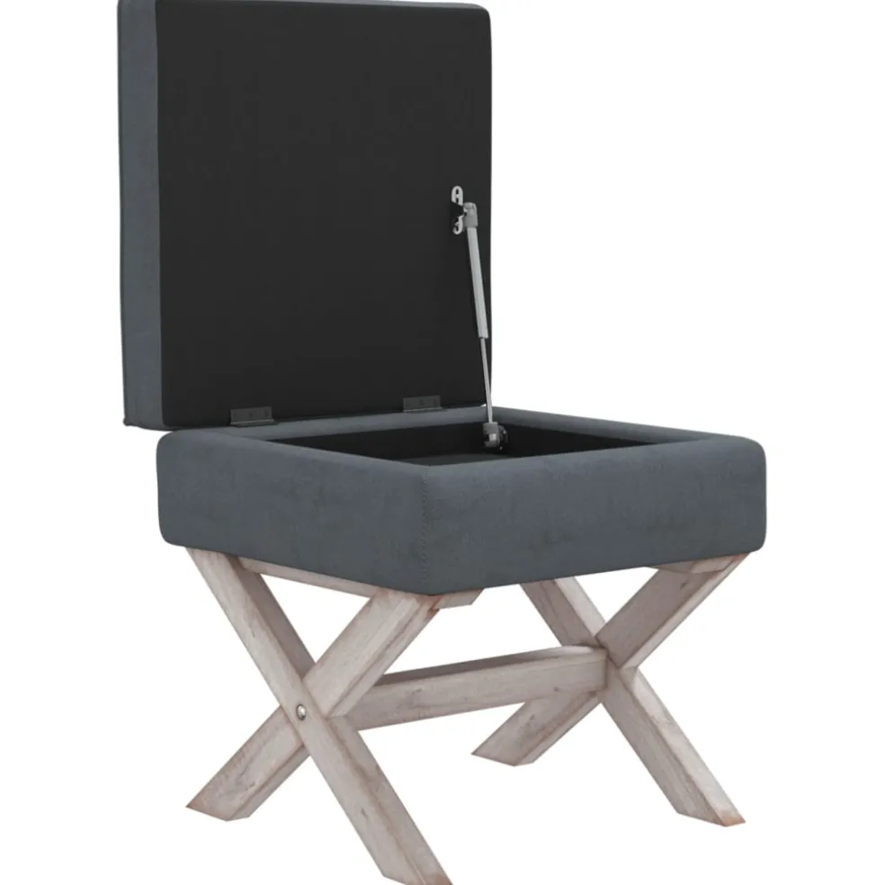 vidaXL Opbergkruk 45x45x49 cm fluweel donkergrijs
