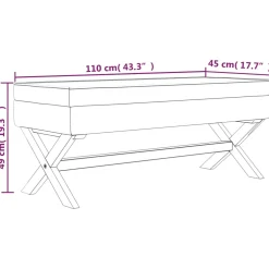 vidaXL Opbergkruk 110x45x49 cm fluweel lichtgrijs