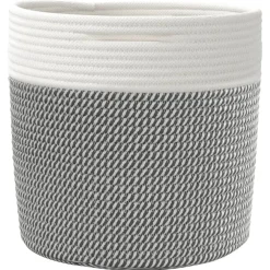 vidaXL Opbergmanden 2 st Ø 28x28 cm katoen beige en wit