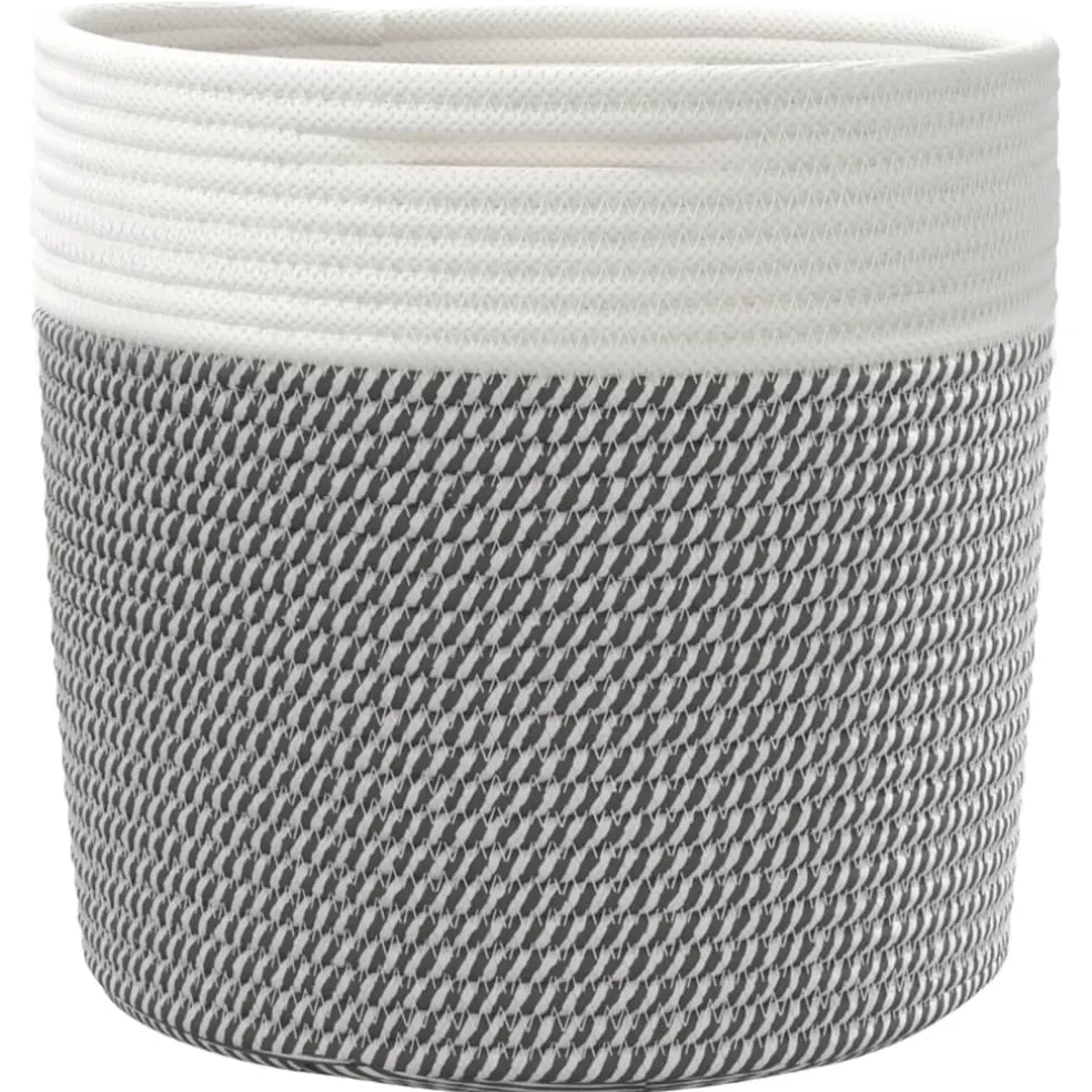 vidaXL Opbergmanden 2 st Ø 28x28 cm katoen beige en wit