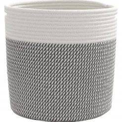vidaXL Opbergmanden 2 st Ø 28x28 cm katoen beige en wit