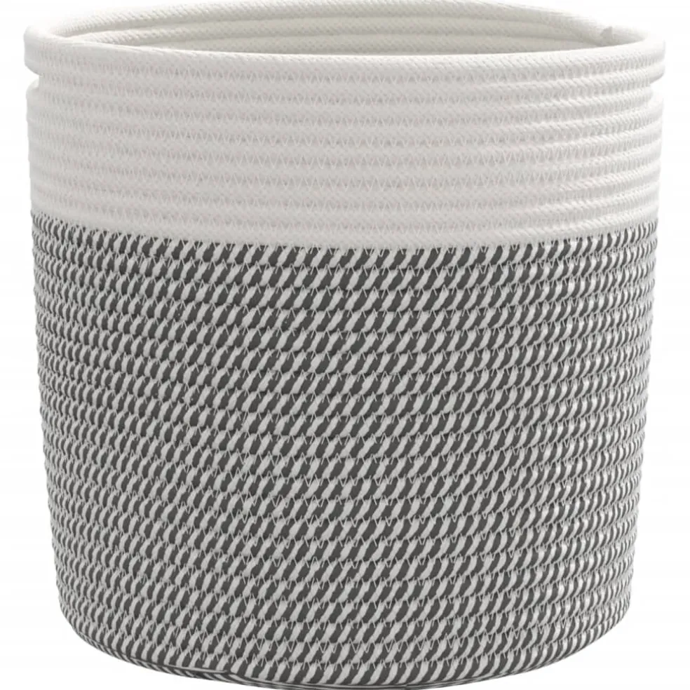 vidaXL Opbergmanden 2 st Ø 28x28 cm katoen beige en wit