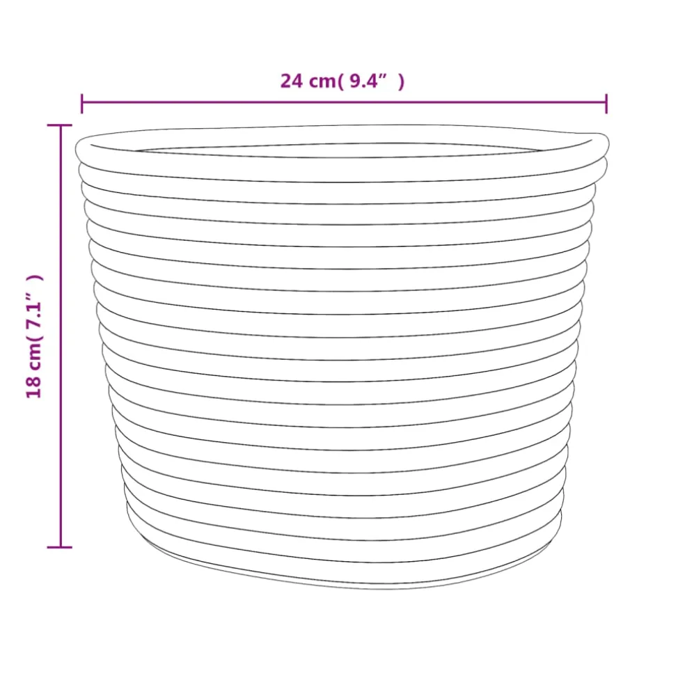 vidaXL Opbergmanden 2 st Ø 24x18 cm katoen grijs en wit
