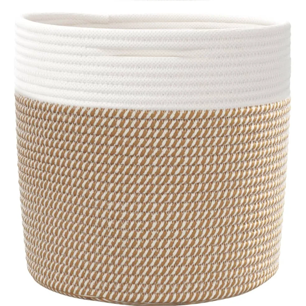 vidaXL Opbergmanden 2 st Ø 28x28 cm katoen bruin en wit