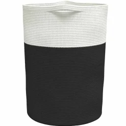 vidaXL Opbergmand Ø 38x46 cm katoen grijs en wit