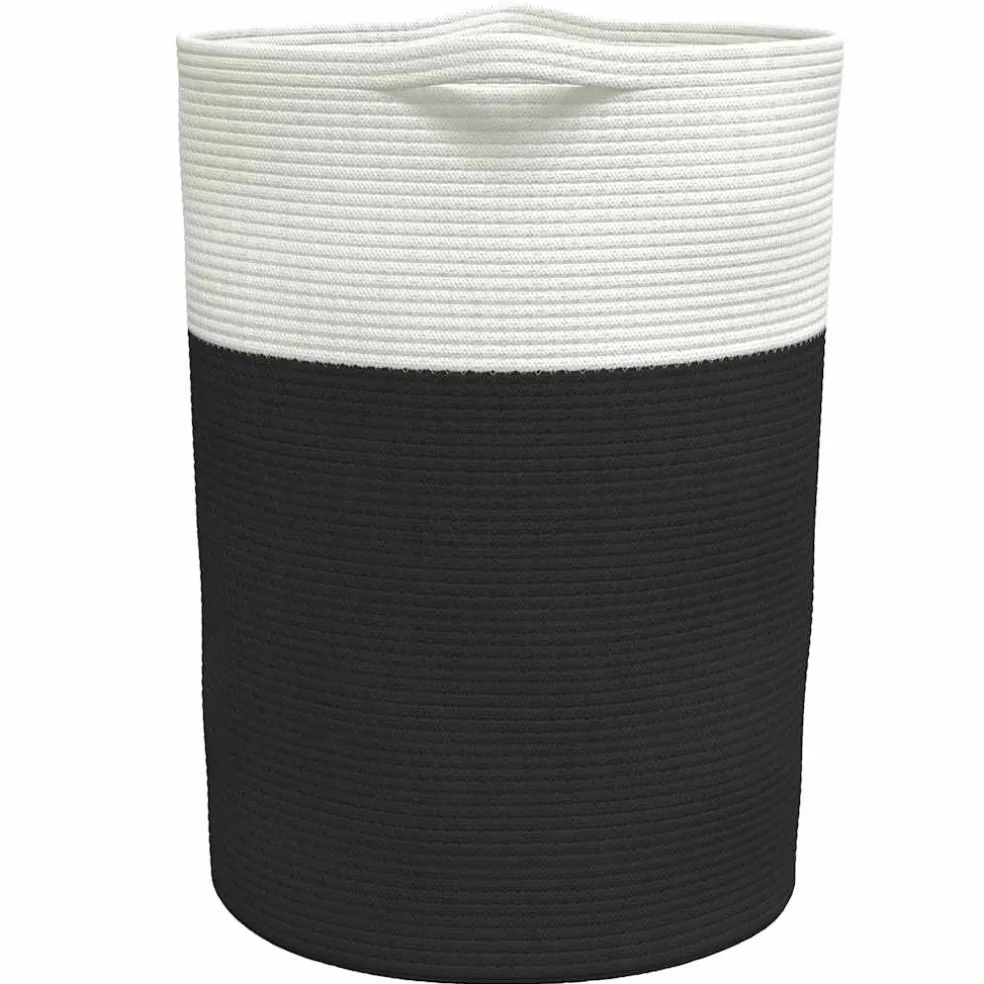 vidaXL Opbergmand Ø 38x46 cm katoen grijs en wit
