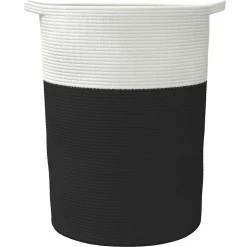 vidaXL Opbergmand Ø 38x46 cm katoen grijs en wit