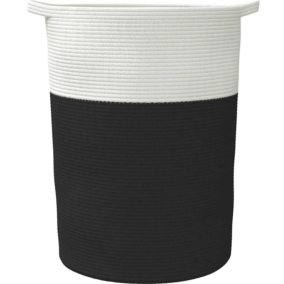 vidaXL Opbergmand Ø 38x46 cm katoen grijs en wit